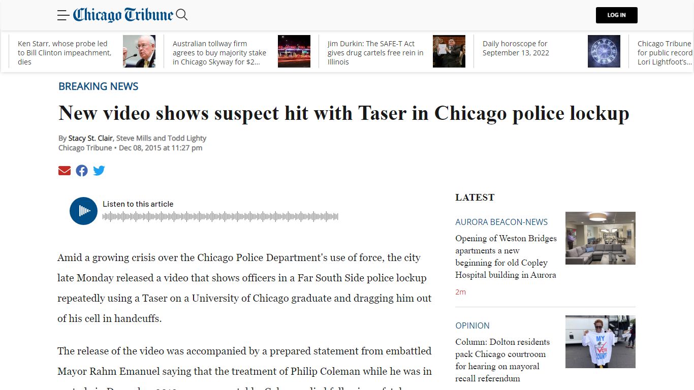 New video shows suspect hit with Taser in Chicago police lockup